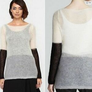 Eileen Fisher The Fisher Project Mohair Wool Colorblock Sweater Size XL NWOT